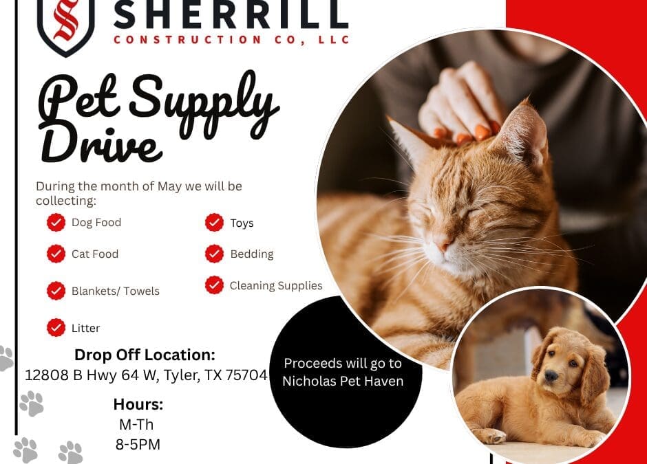 Sherrill Construction Company Pet Supply Drive